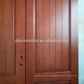 Diseño de la puerta principal principal de la casa de productos terminados de madera de roble rojo, puertas planas de madera maciza